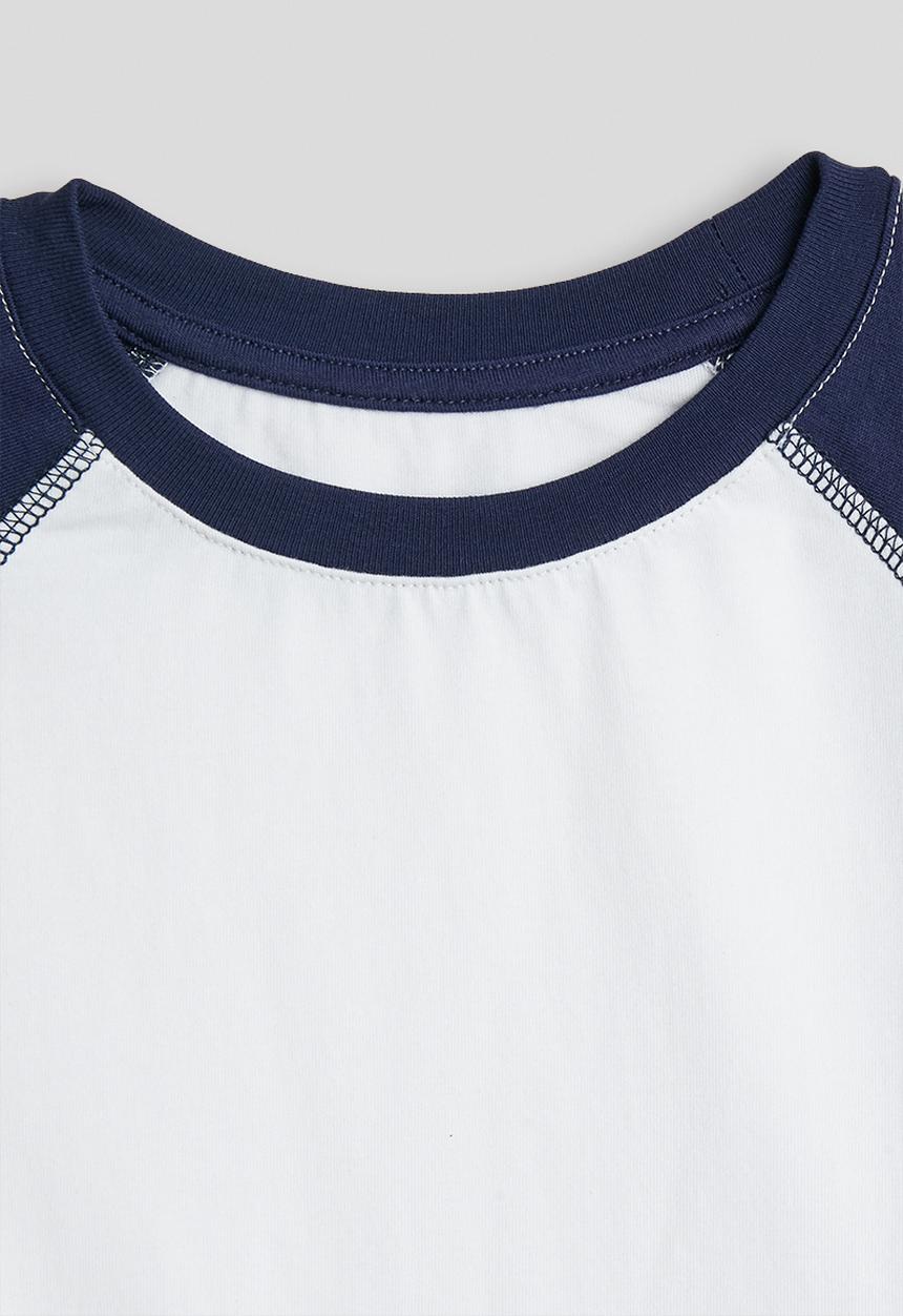 Pop Candy - Raglan tee - white & navy