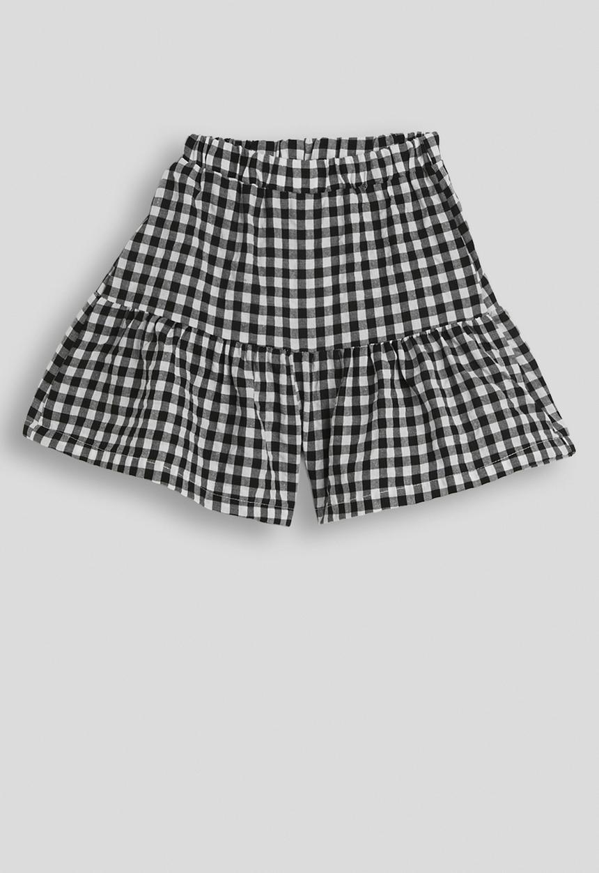 Pop Candy - Gingham ruffle shorts - black