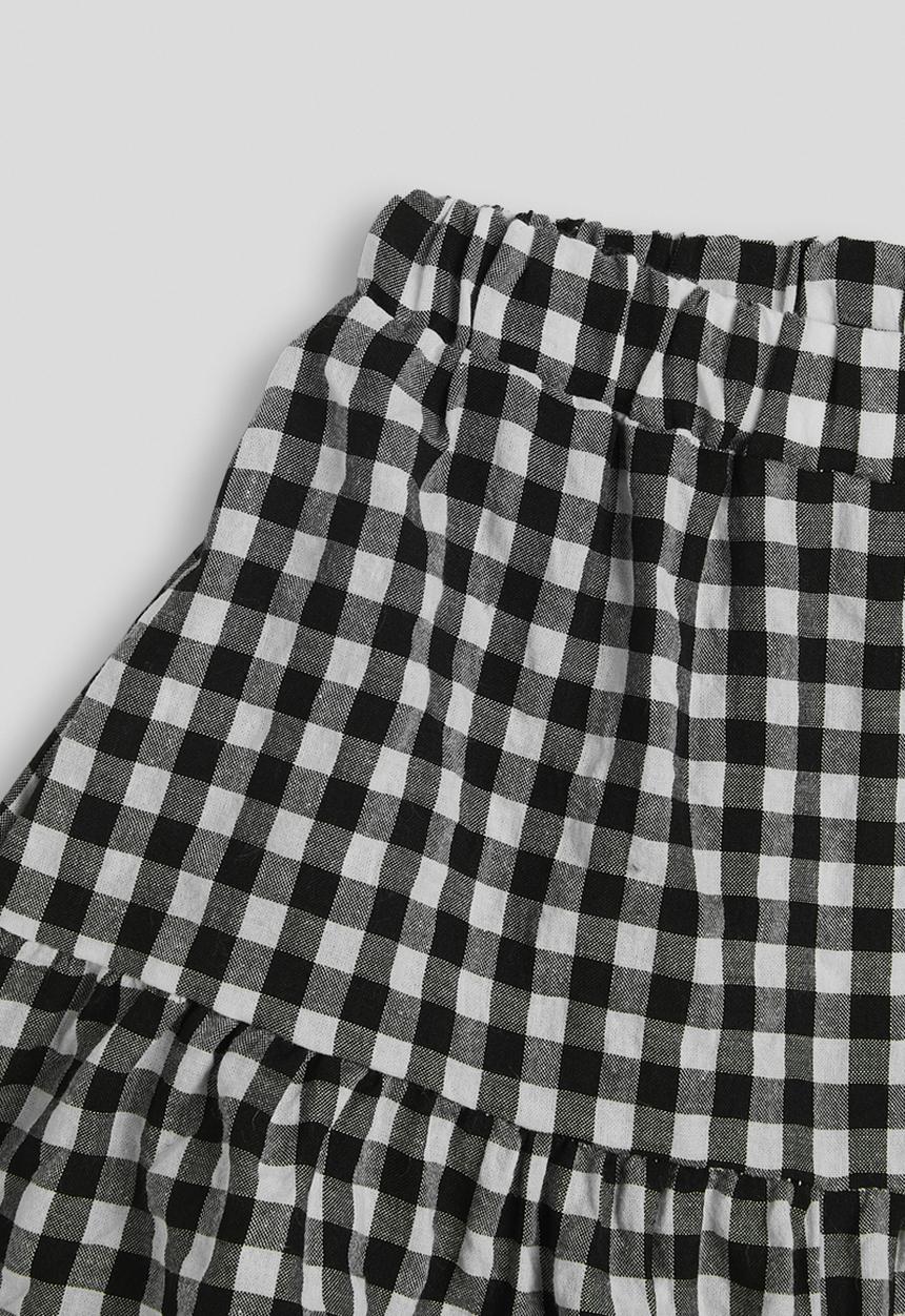 Pop Candy - Gingham ruffle shorts - black