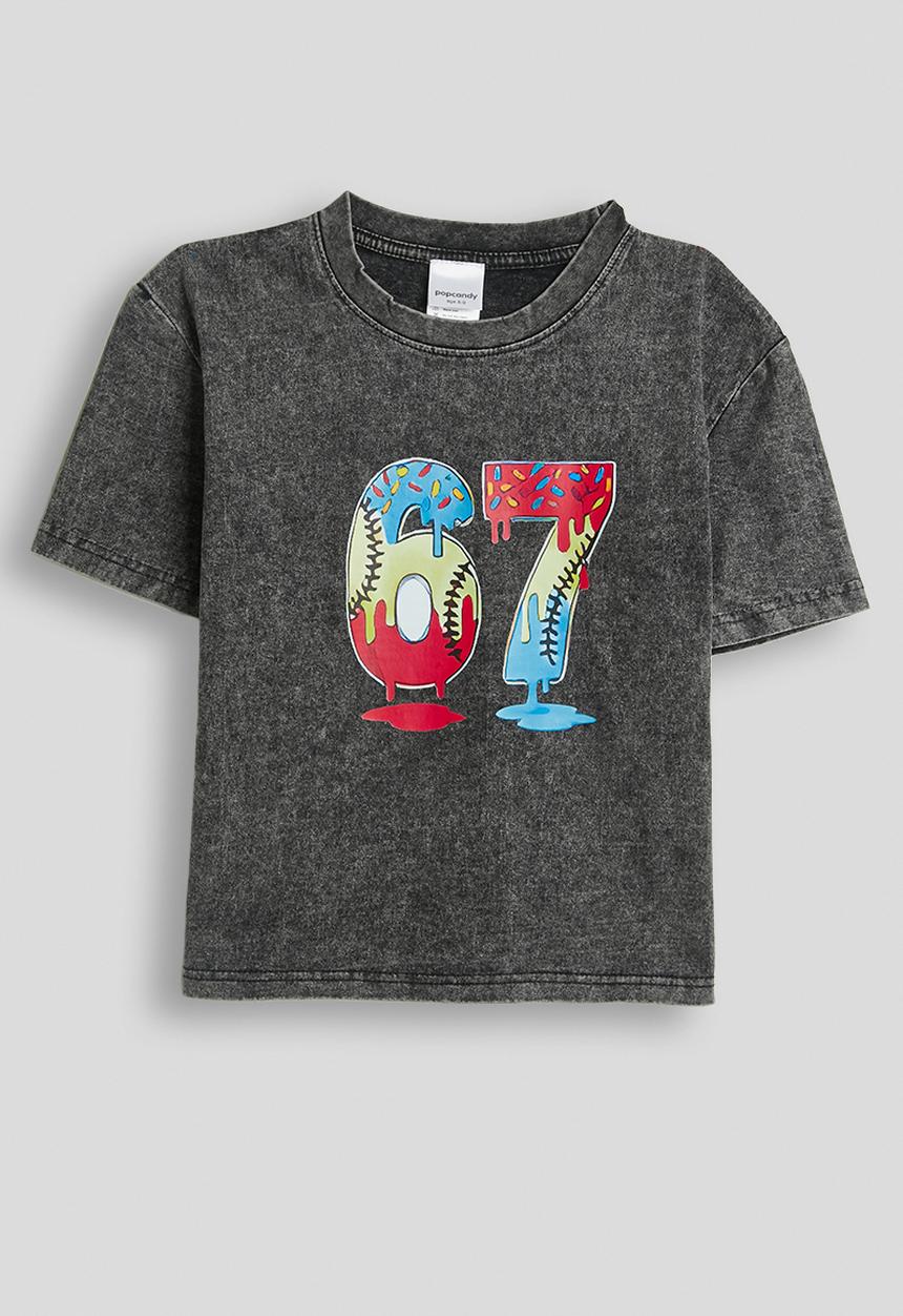 Pop Candy - Number graphic tee - charcoal