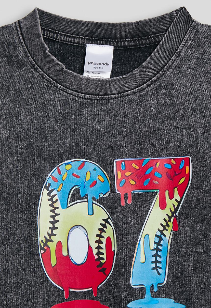 Pop Candy - Number graphic tee - charcoal