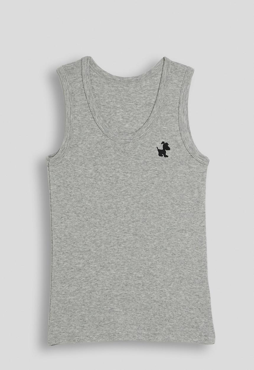 Pop Candy - Pup embroidered tank top - grey
