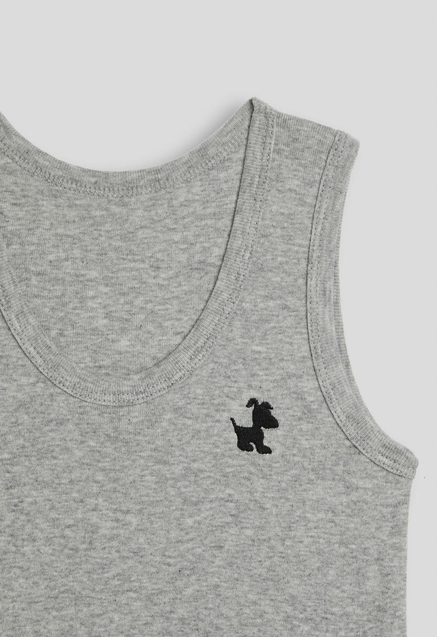 Pop Candy - Pup embroidered tank top - grey