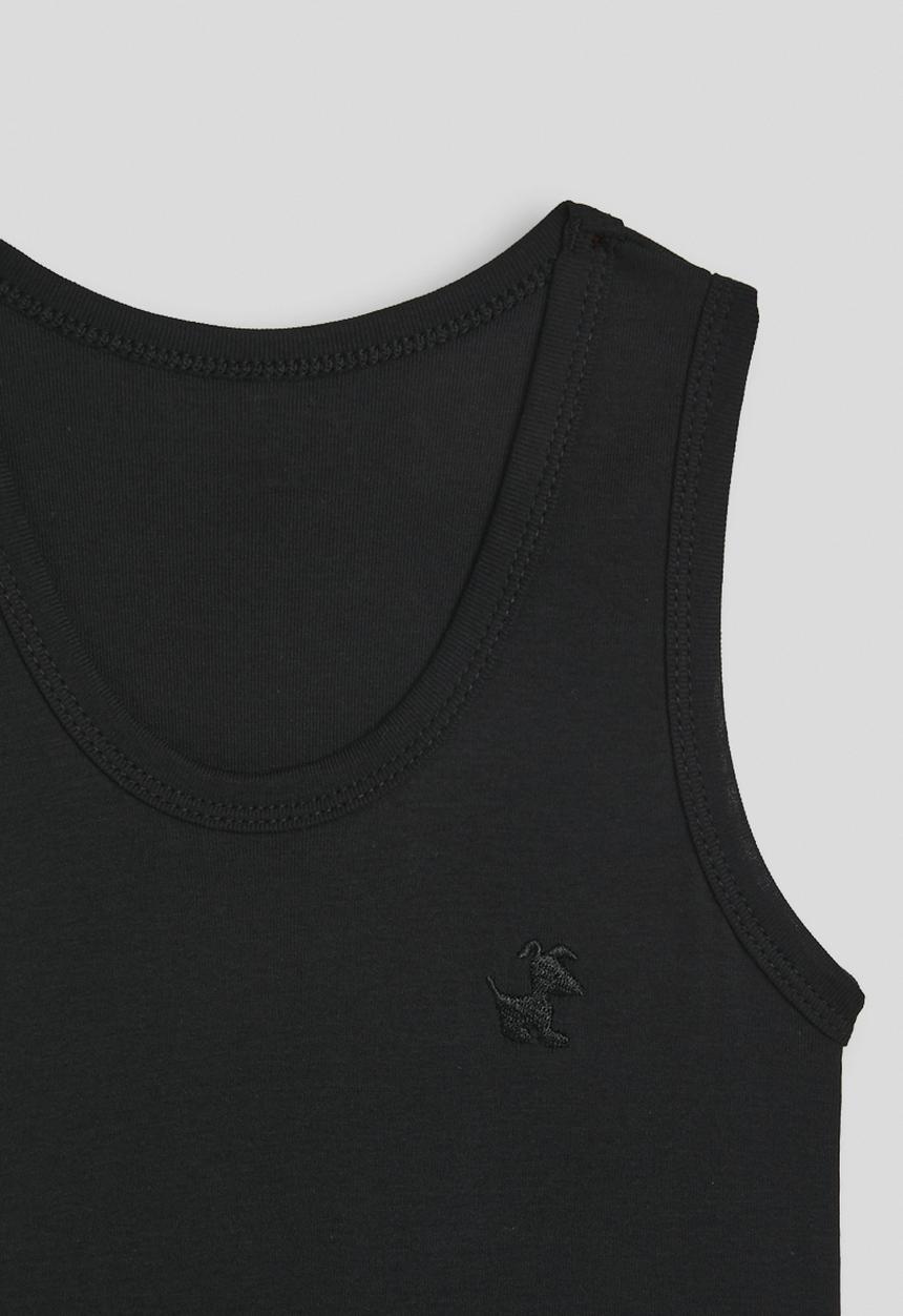 Pop Candy - Pup embroidered tank top - black