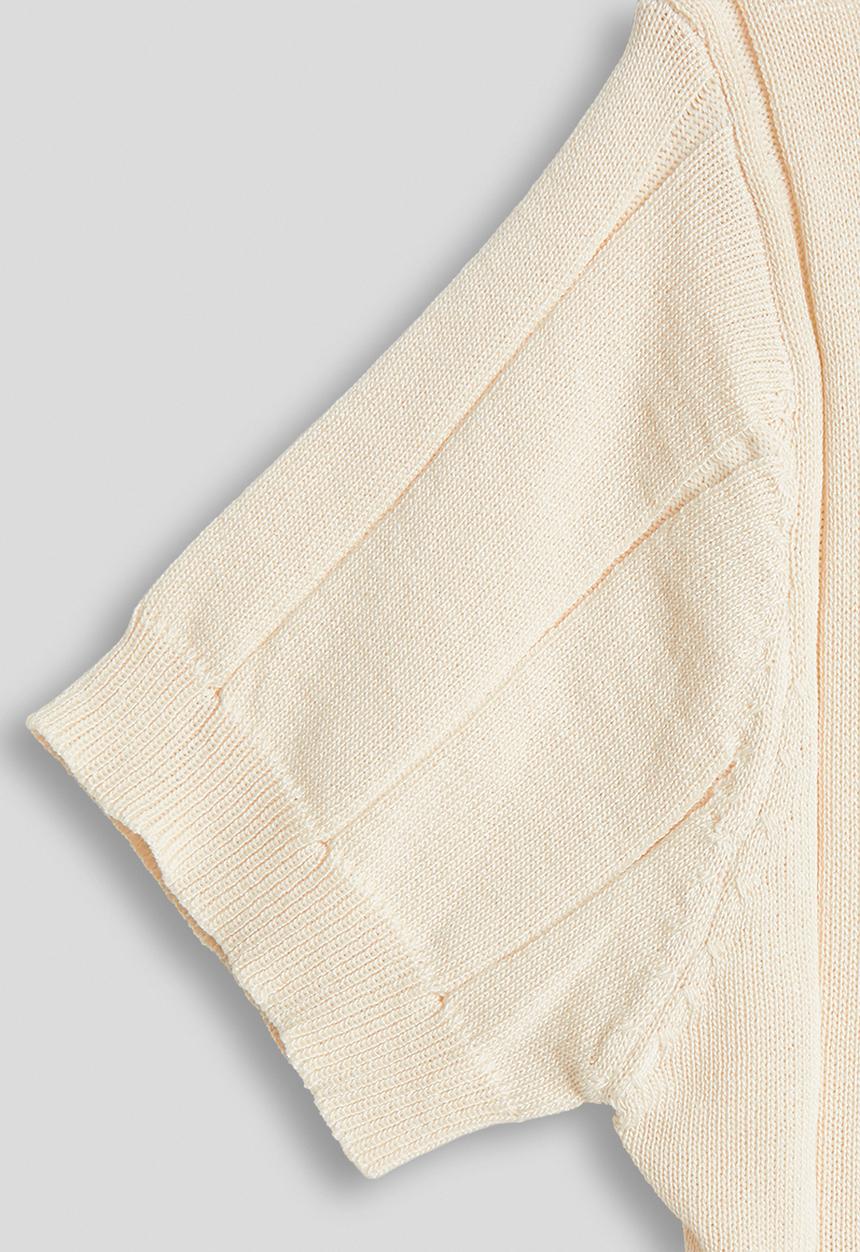 Pop Candy - Knit henley tee - cream
