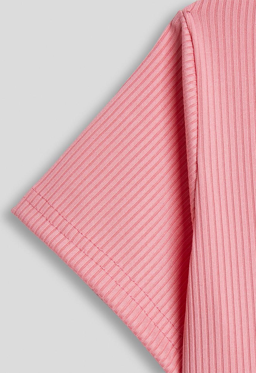 Pop Candy - Ribbed henley tee - pink