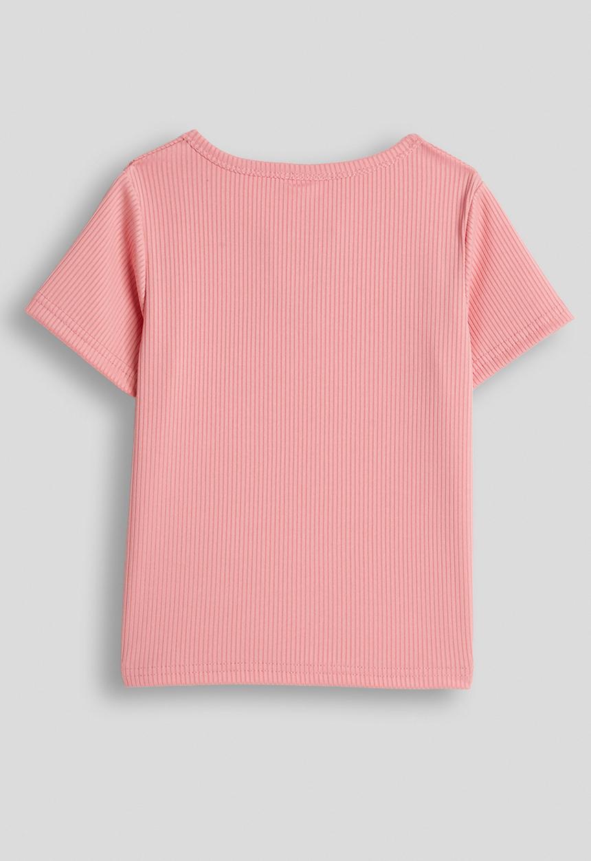 Pop Candy - Ribbed henley tee - pink