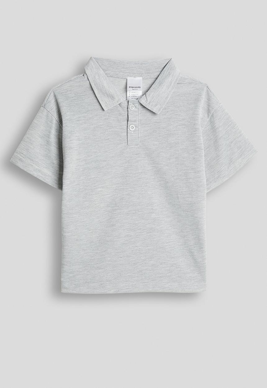 Pop Candy - Knit polo shirt - grey melange