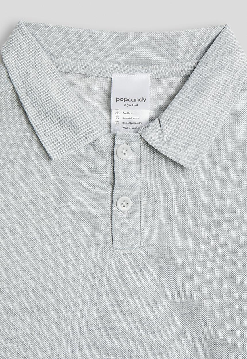 Pop Candy - Knit polo shirt - grey melange