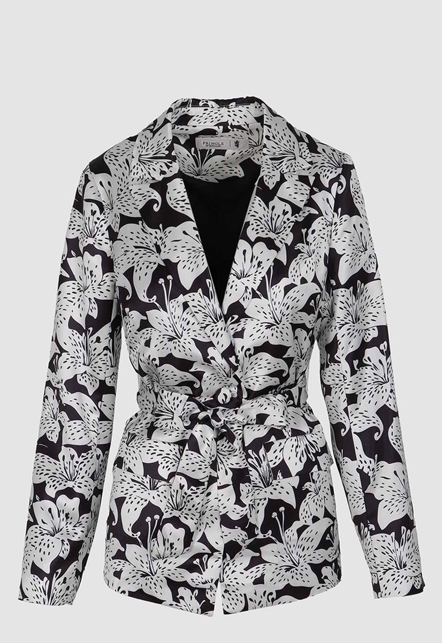 Pringle of Scotland - Pringle Lia Tie Belt Blazer - Multi