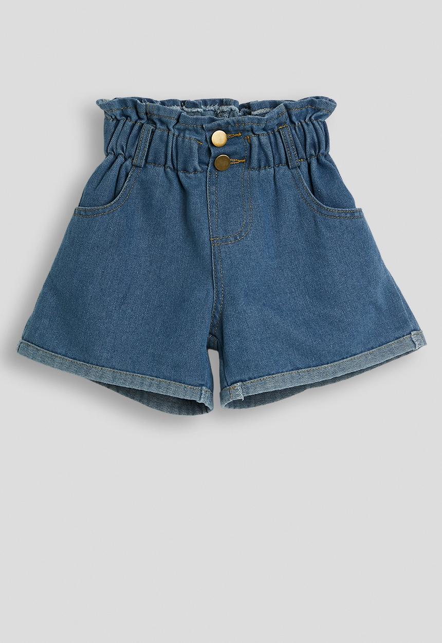 Pop Candy - Paperbag waist shorts - blue