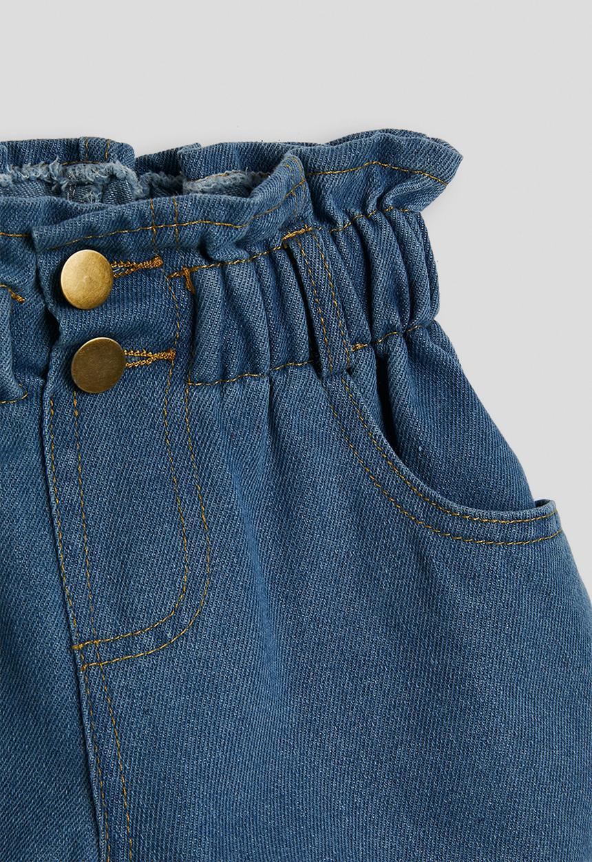 Pop Candy - Paperbag waist shorts - blue