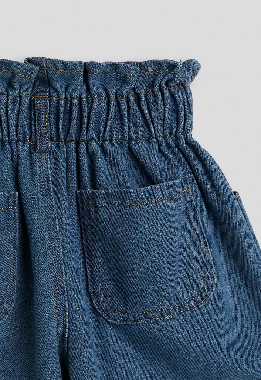 Pop Candy - Paperbag waist shorts - blue