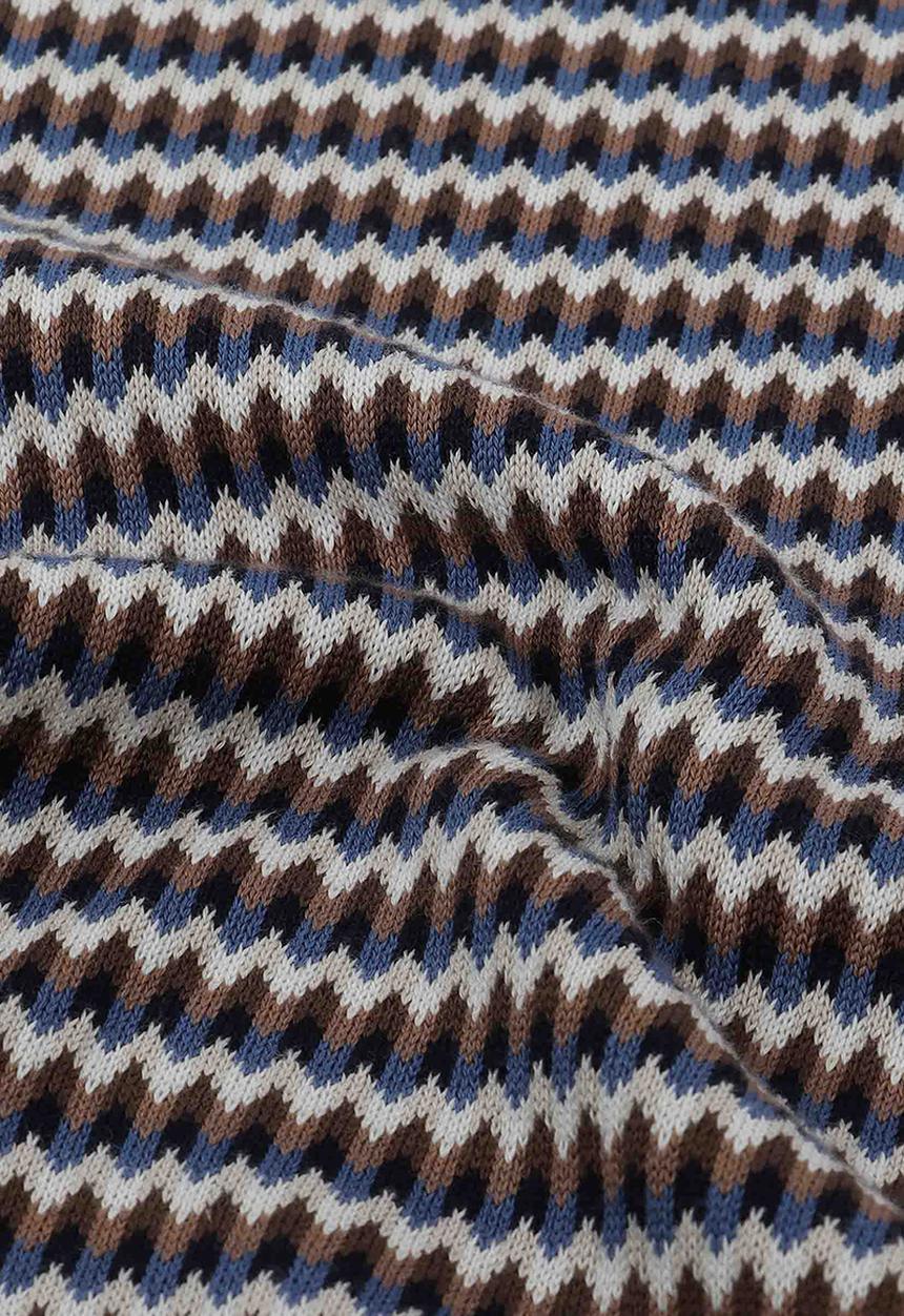 Pringle of Scotland - Damon Jacquard Multi Knitted Golfer - Navy
