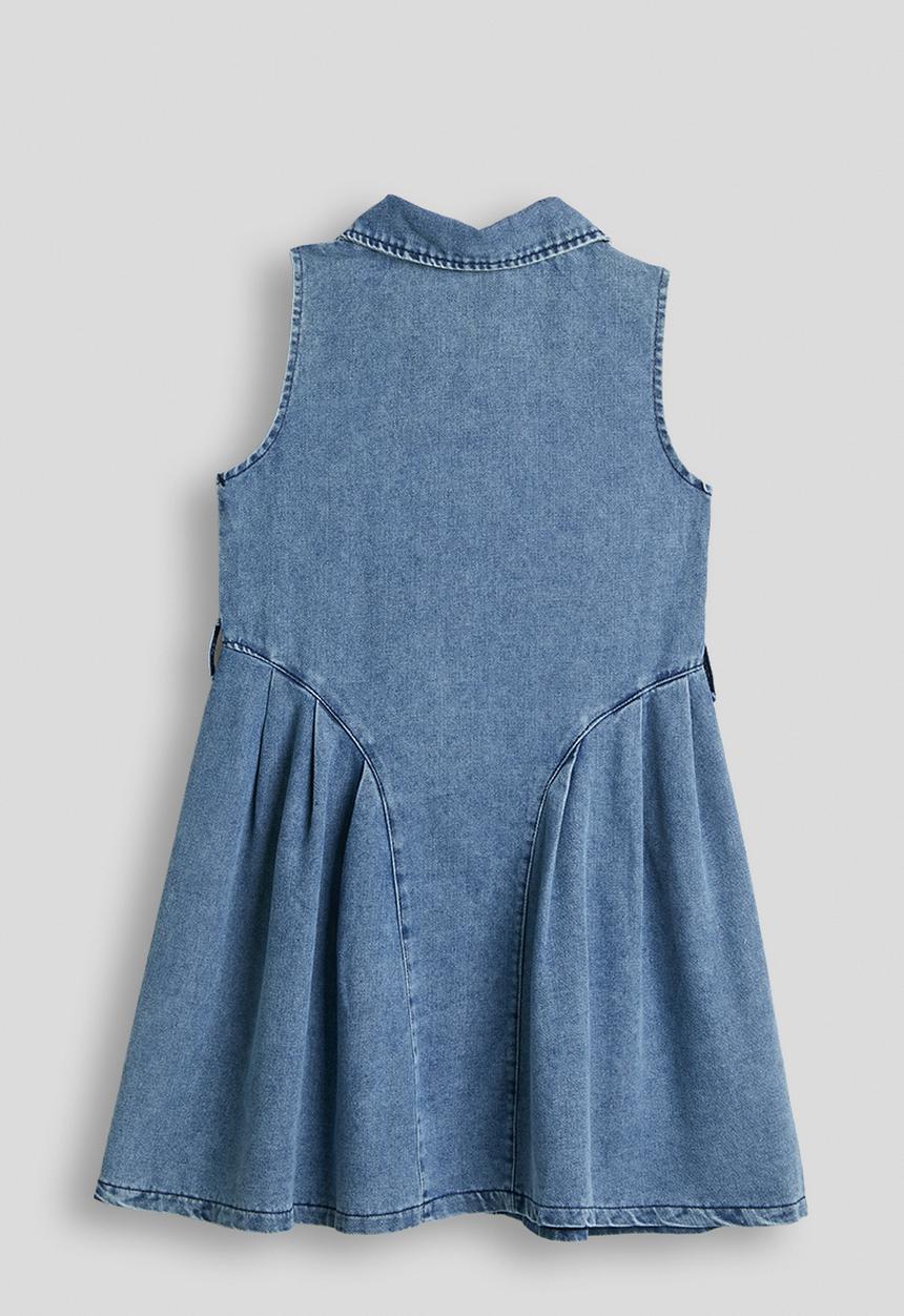 Pop Candy - Princess seam denim dress - blue