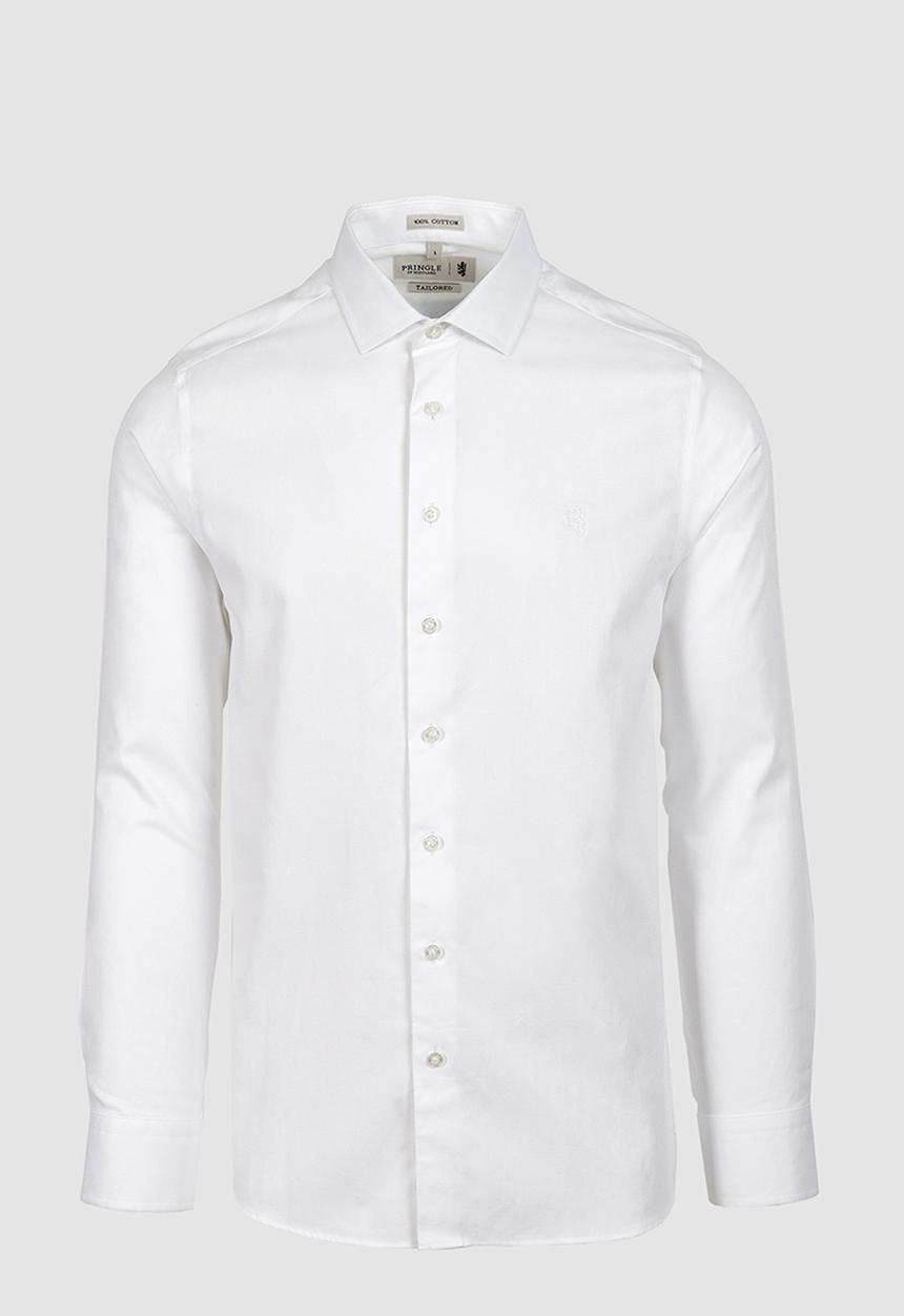 Pringle of Scotland - Pringle Tim Long Sleeve Tailored Shirt - White