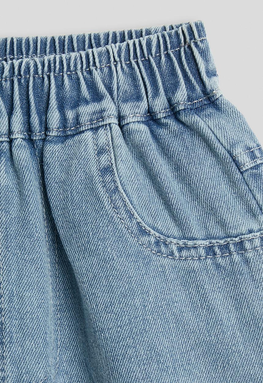 Pop Candy - Bow embroidered shorts - light blue