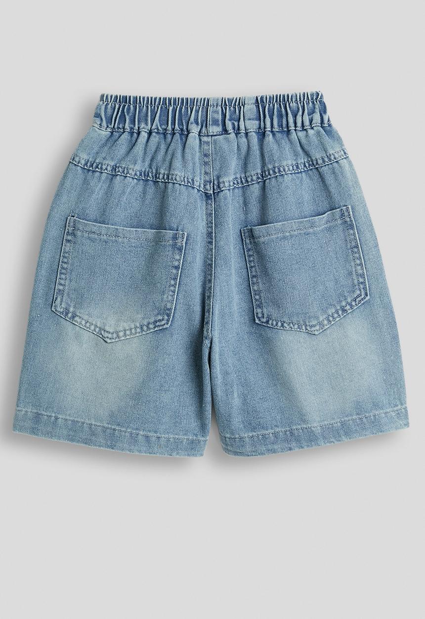 Pop Candy - Bow embroidered shorts - light blue
