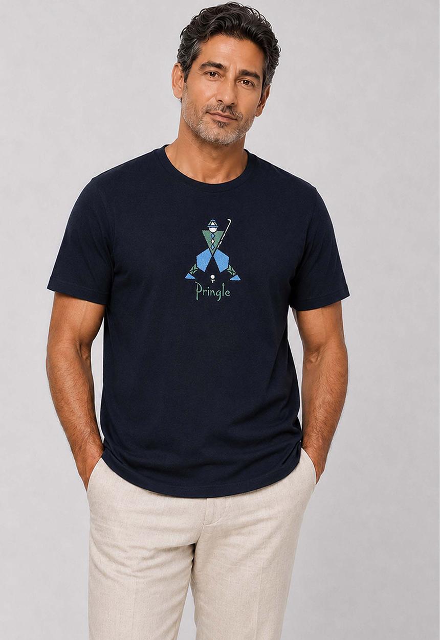 Pringle of Scotland - Pringle Stef Embroidery Tee - Navy