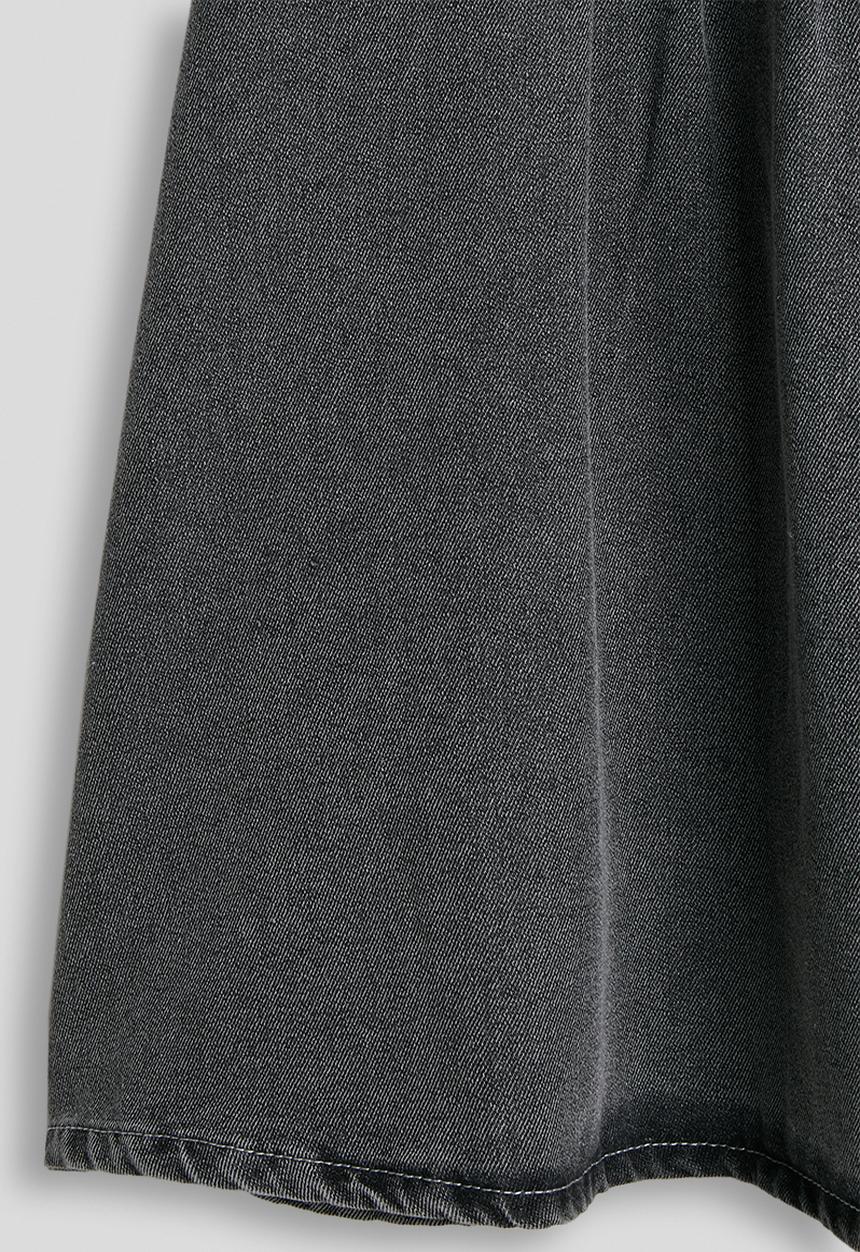 Pop Candy - Pintuck bodice denim dress - black