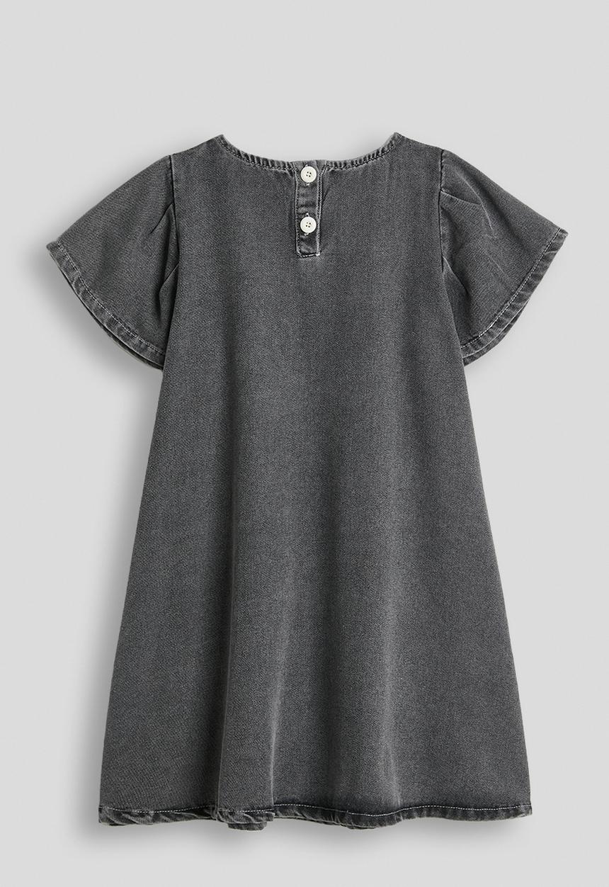 Pop Candy - Pintuck bodice denim dress - black