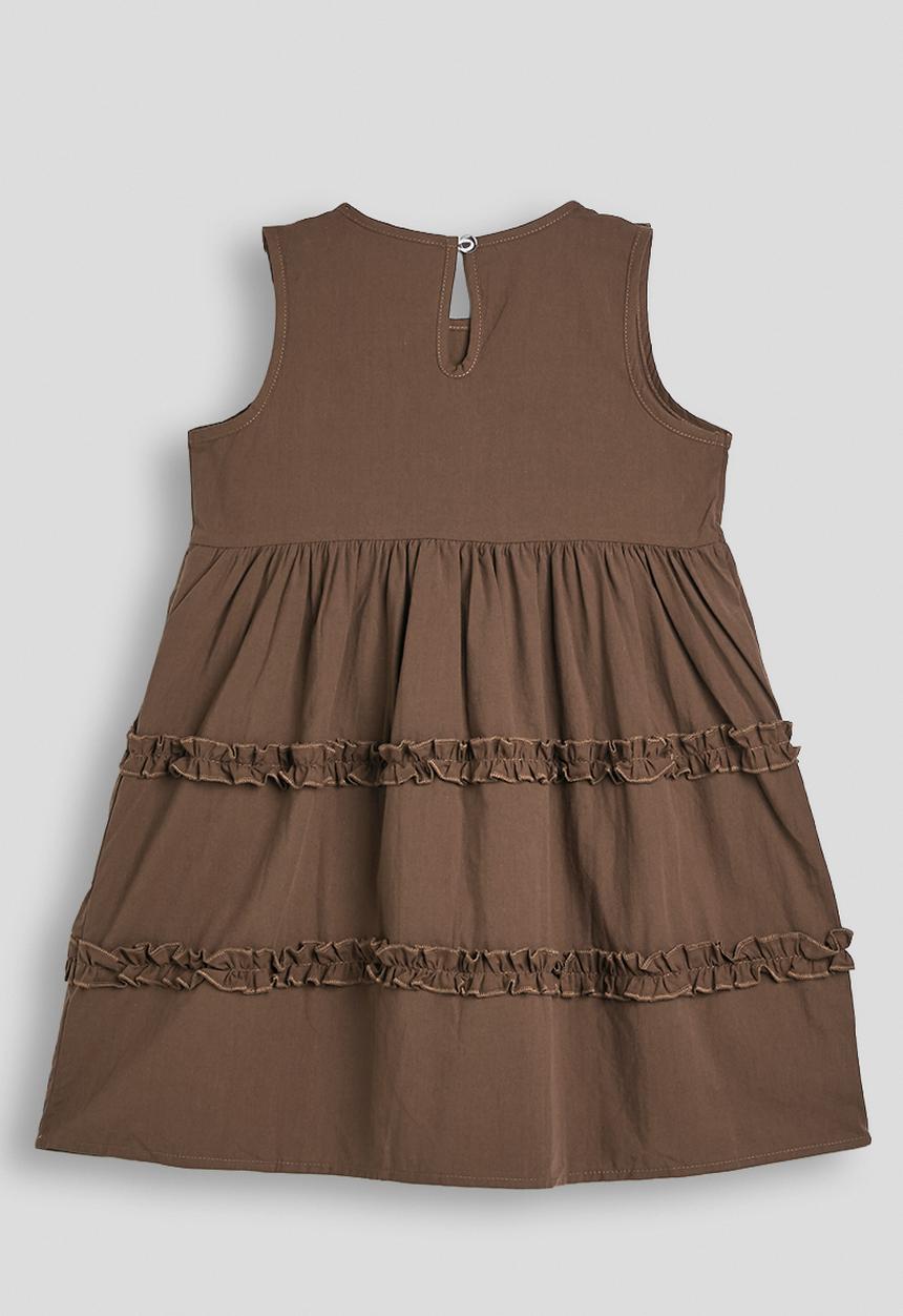 Pop Candy - Ruffle detail tiered dress - chocolate