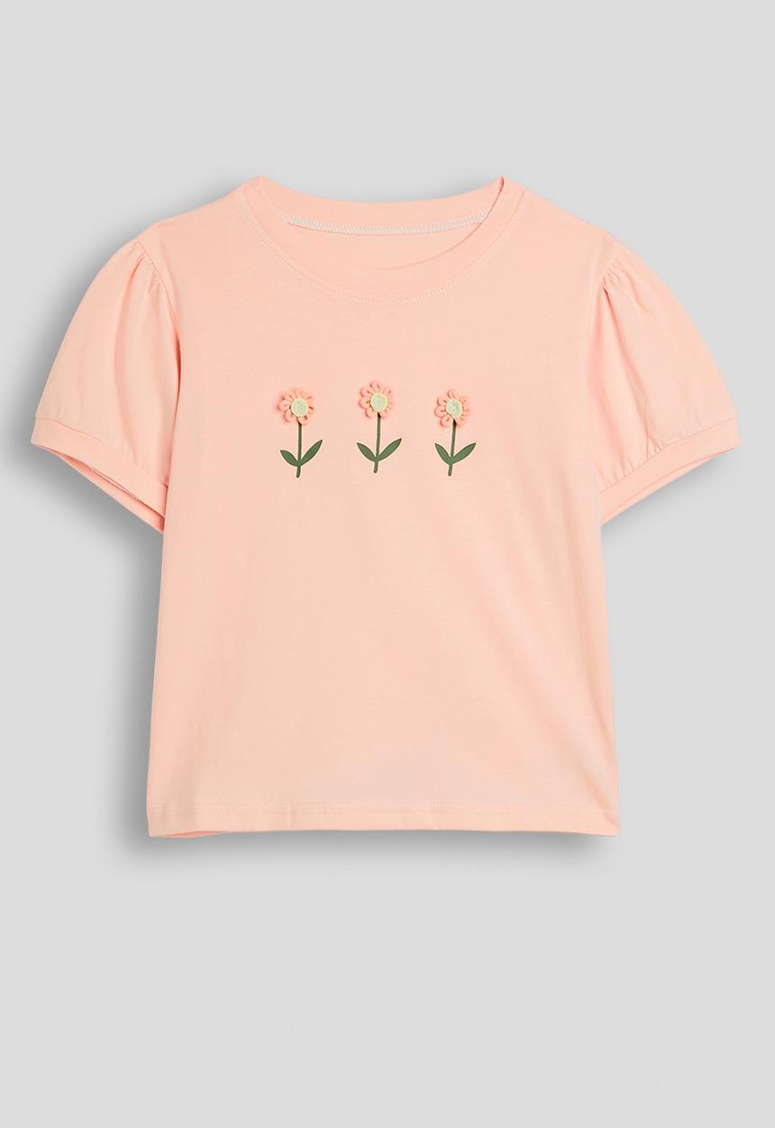 Pop Candy - Flower graphic tee - light pink