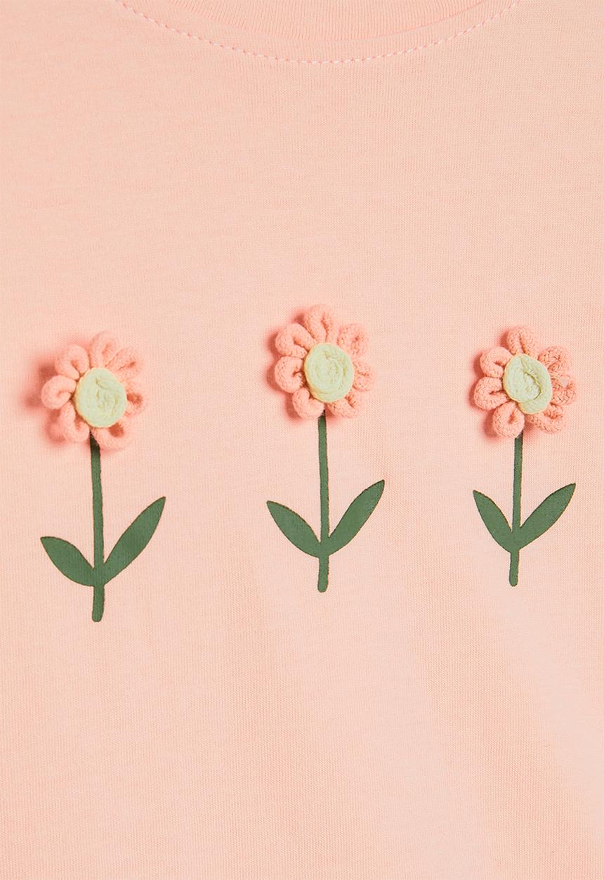 Pop Candy - Flower graphic tee - light pink