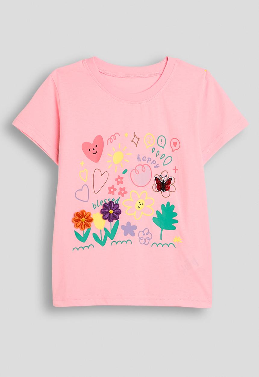 Pop Candy - Floral graphic tee - pink