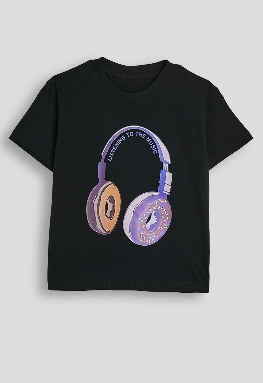 Pop Candy - Headphone graphic tee - black