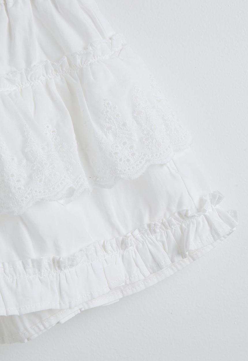 Pop Candy - Collared tee and skirt - white & stripe