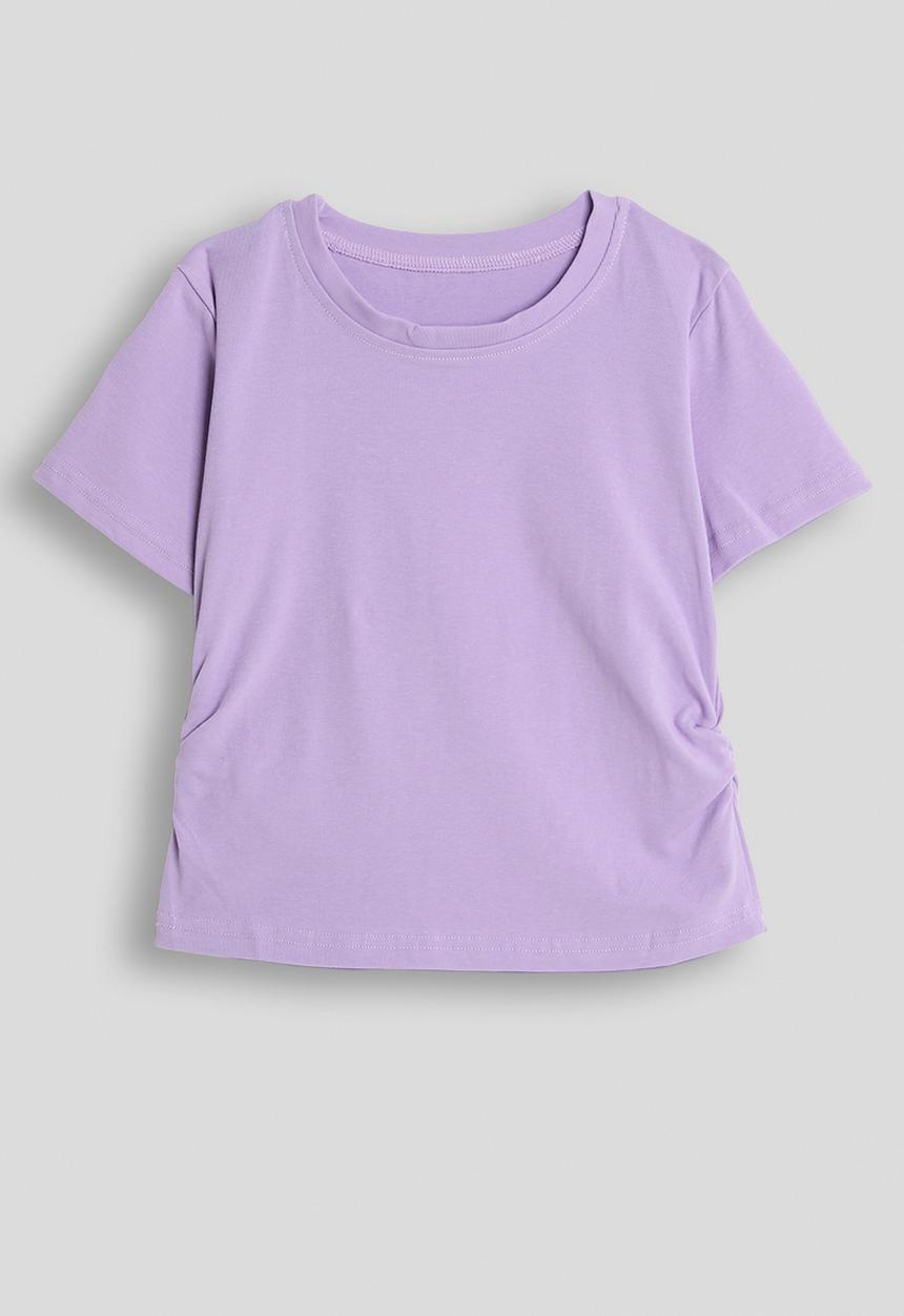 Pop Candy - Side ruched tee - light purple