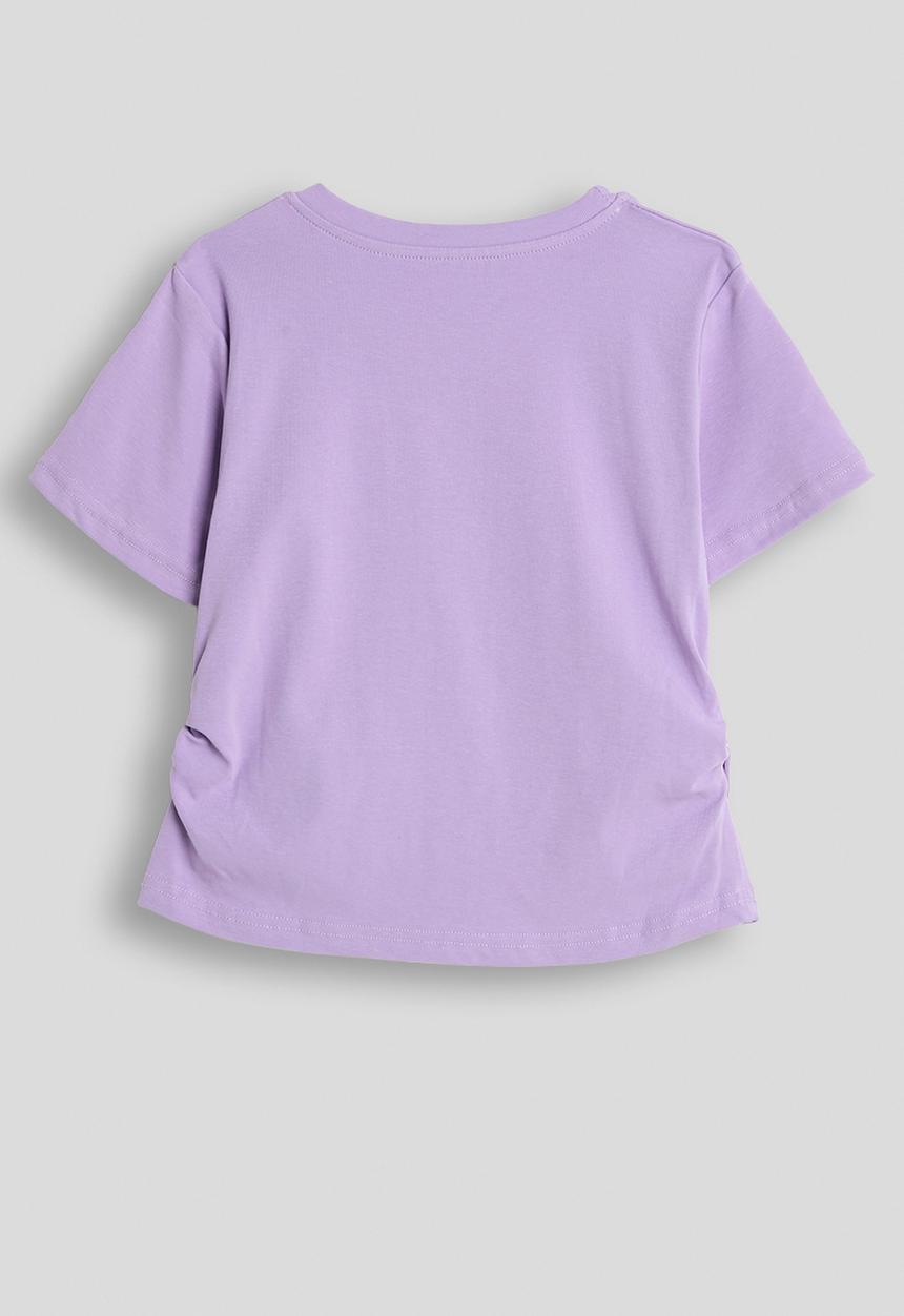 Pop Candy - Side ruched tee - light purple
