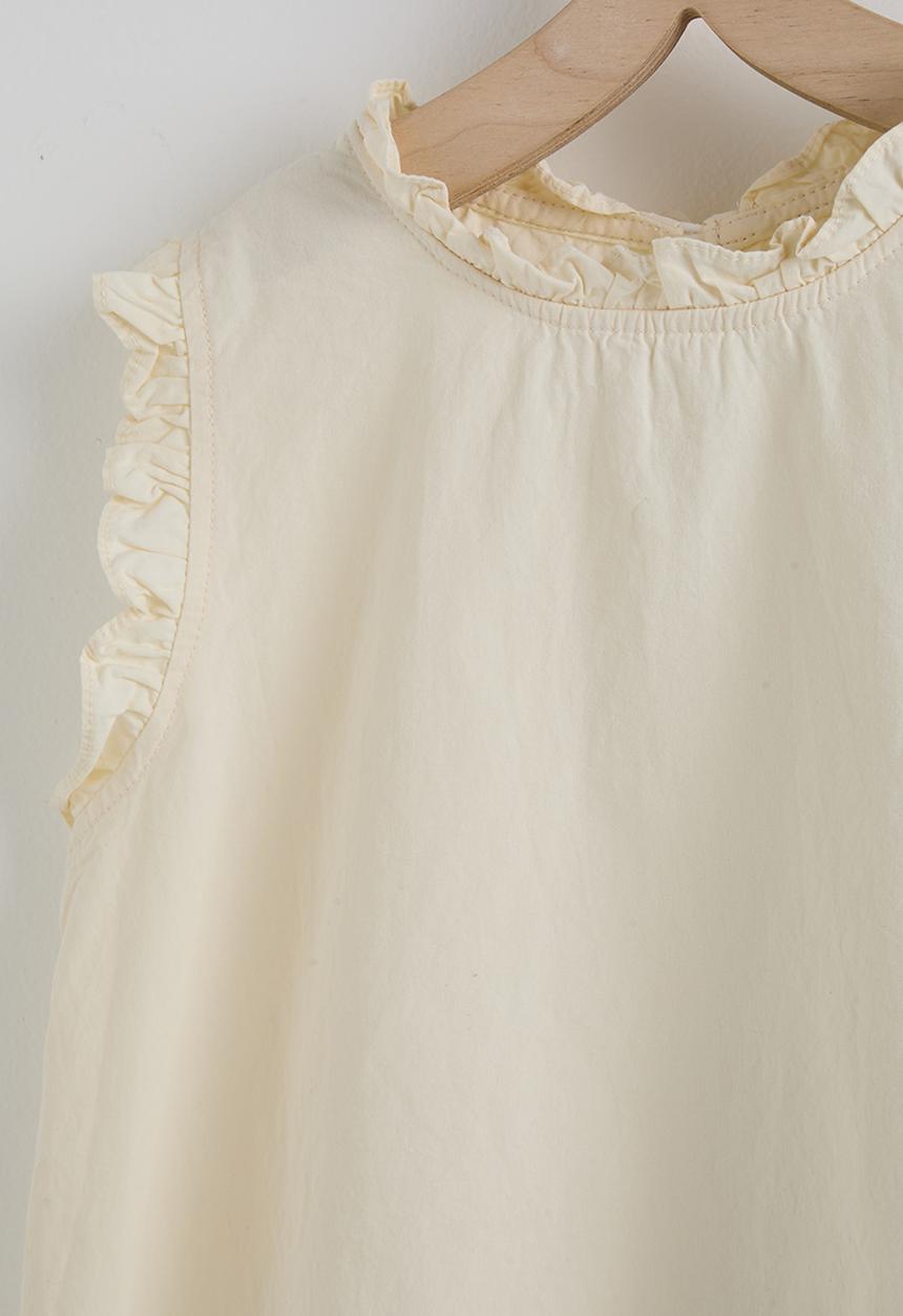 Pop Candy - Frill blouse and bubble shorts - cream/choc