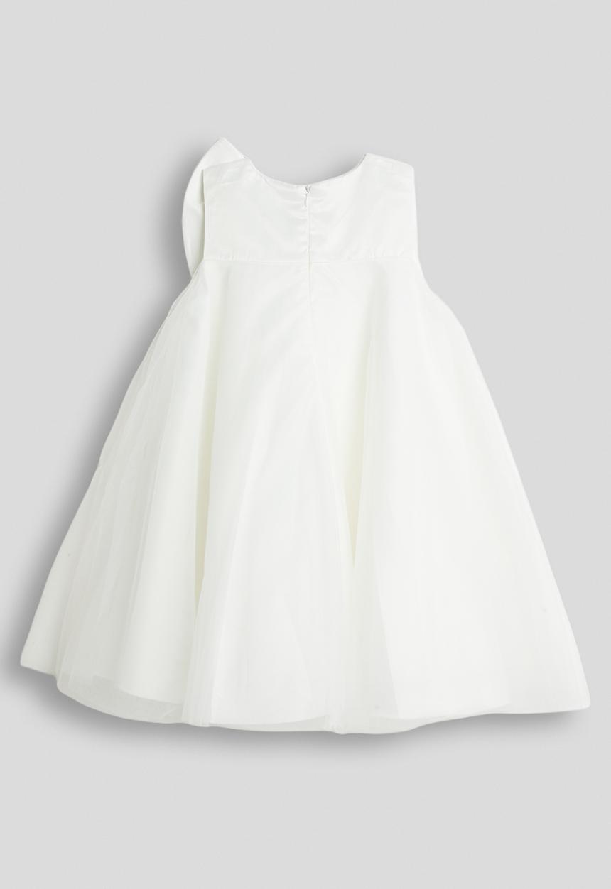 Pop Candy - Large front bow satin dress - white