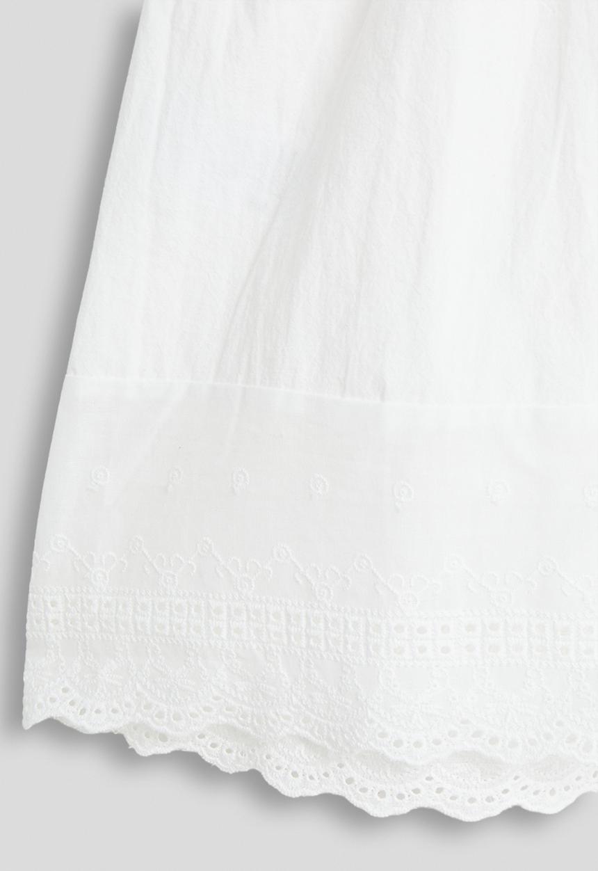 Pop Candy - Lace trimmed ruffle sleeve dress - white