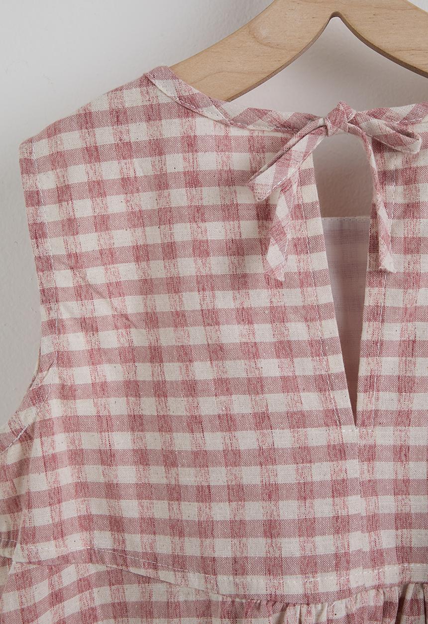 Pop Candy - Gingham peplum top & shorts - pink