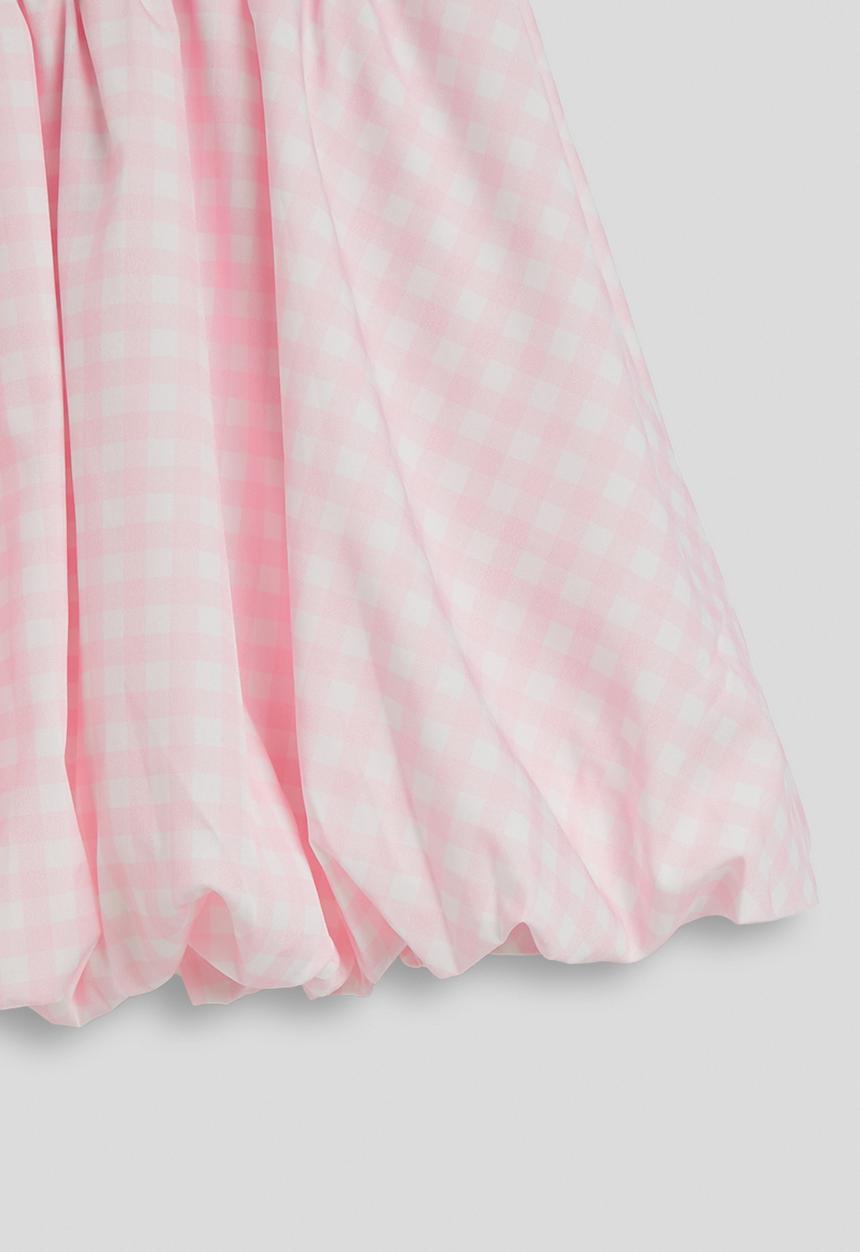 Pop Candy - Gingham bubble skirt combo dress - pink