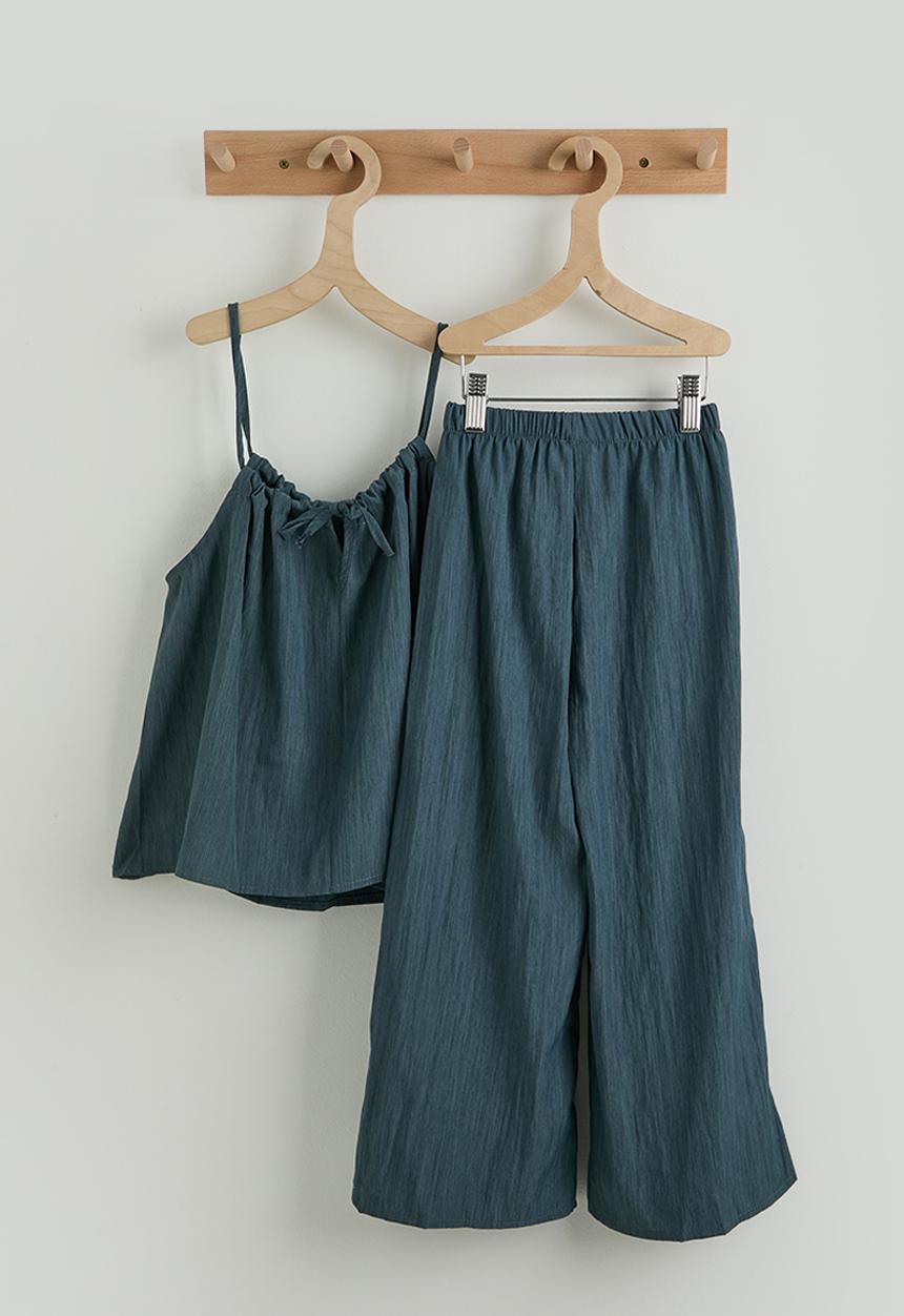 Pop Candy - Flared tank top & extra wide leg pants - blue