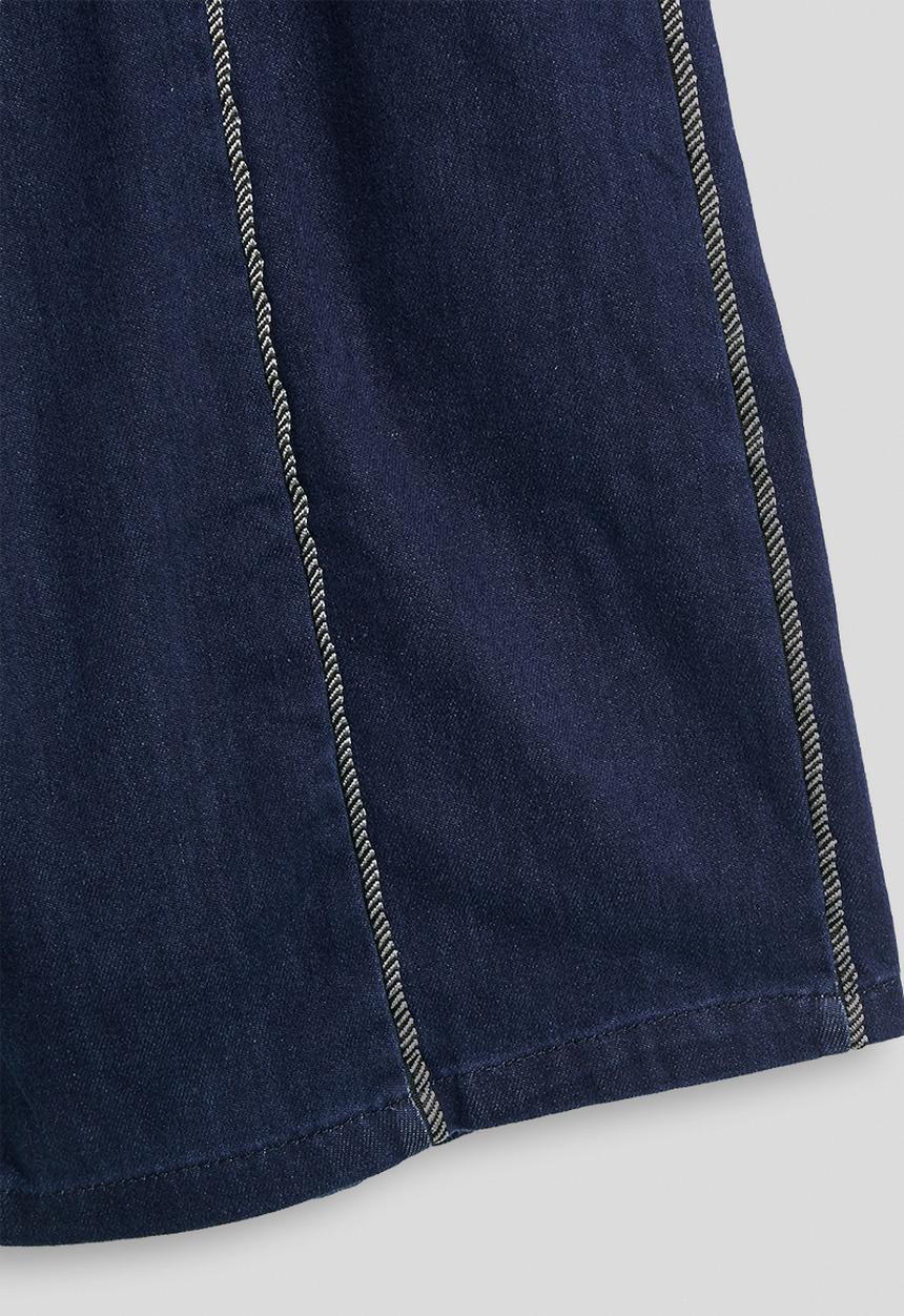 Pop Candy - Raw waistband wide leg jeans - navy