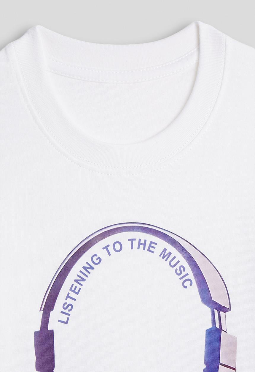 Pop Candy - Headphone graphic tee - white