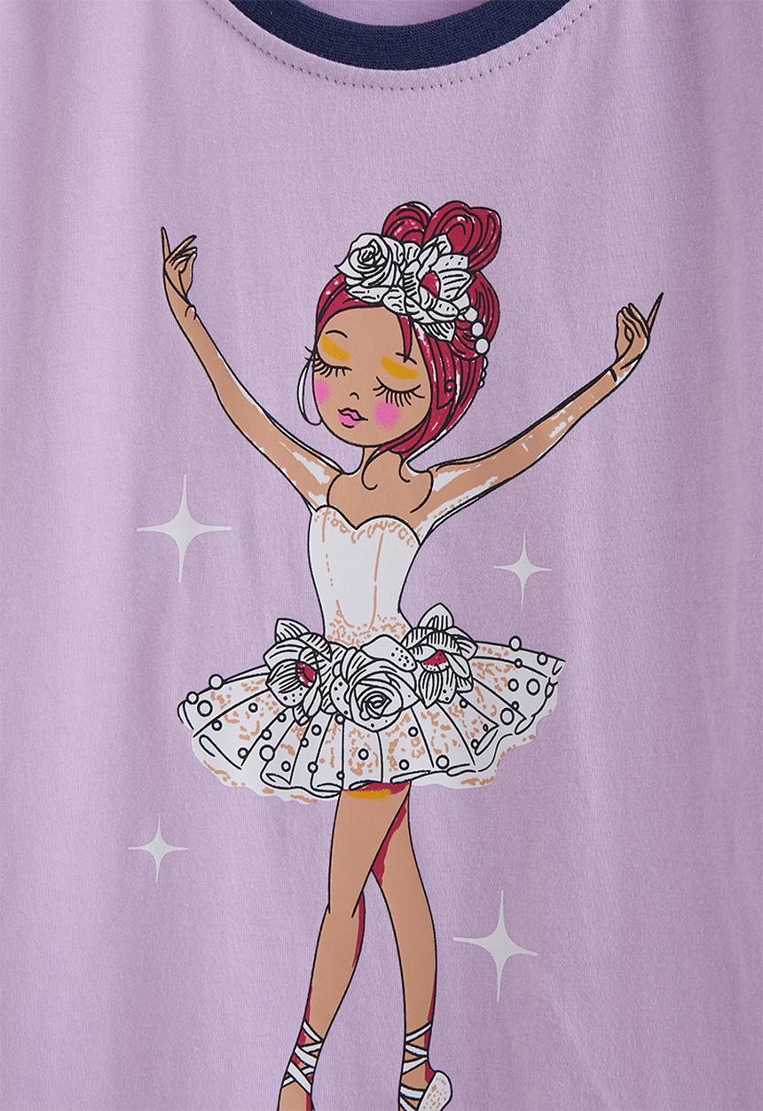 Pop Candy - Graphic tee and shorts pj set - purple/navy