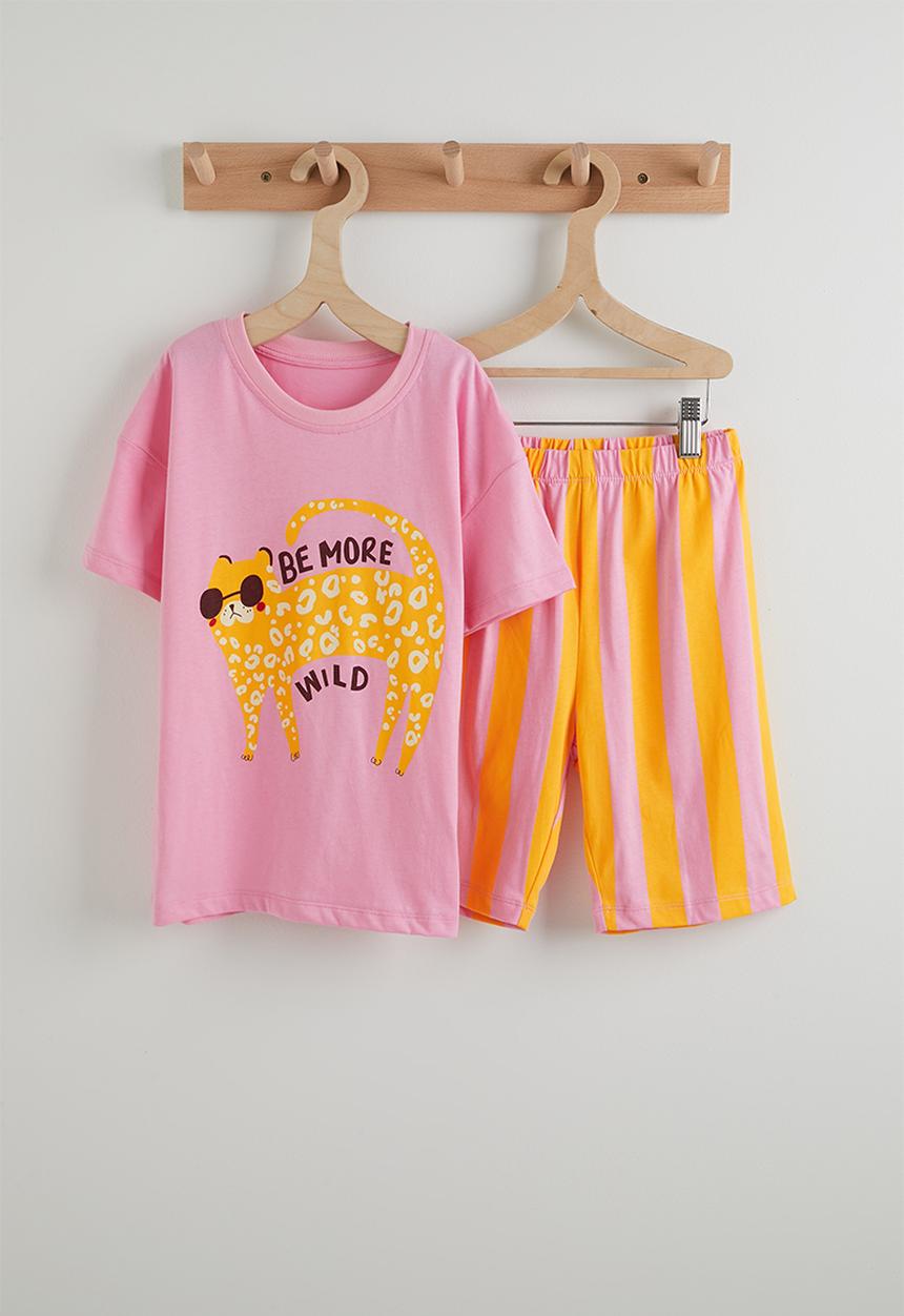 Pop Candy - Graphic tee with shorts - pink & orange