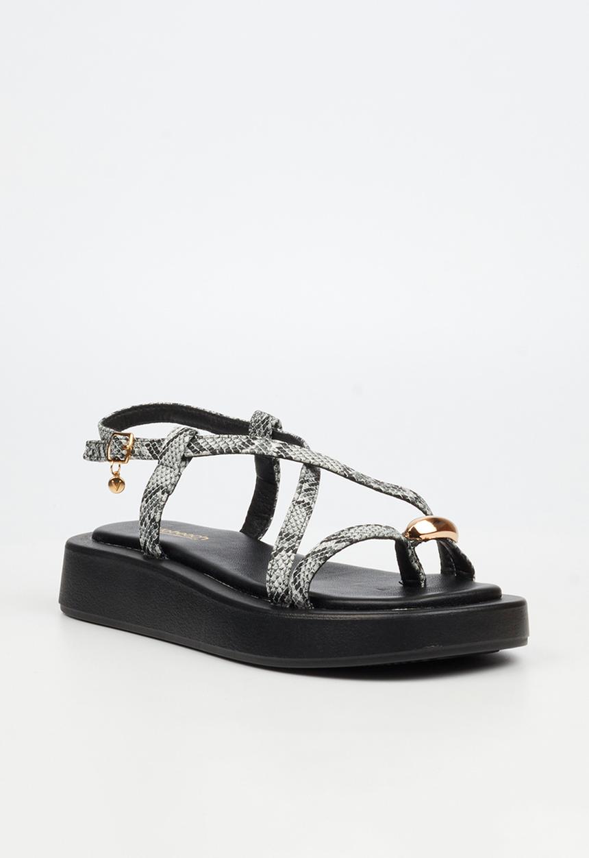 Viabeach - Coconut 23 gold trim thick sandal - snake