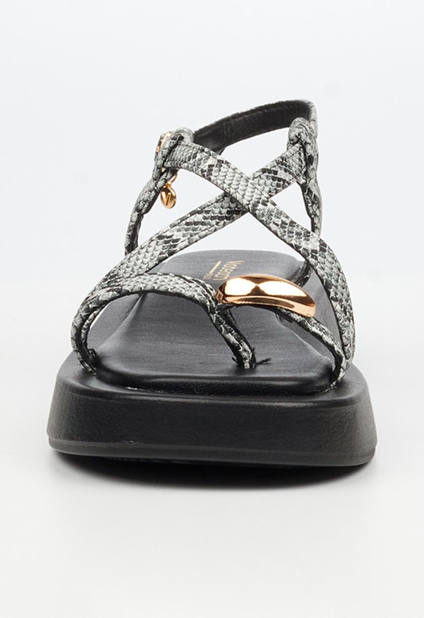 Viabeach - Coconut 23 gold trim thick sandal - snake
