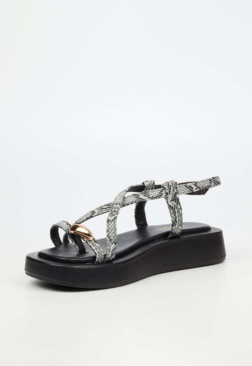 Viabeach - Coconut 23 gold trim thick sandal - snake