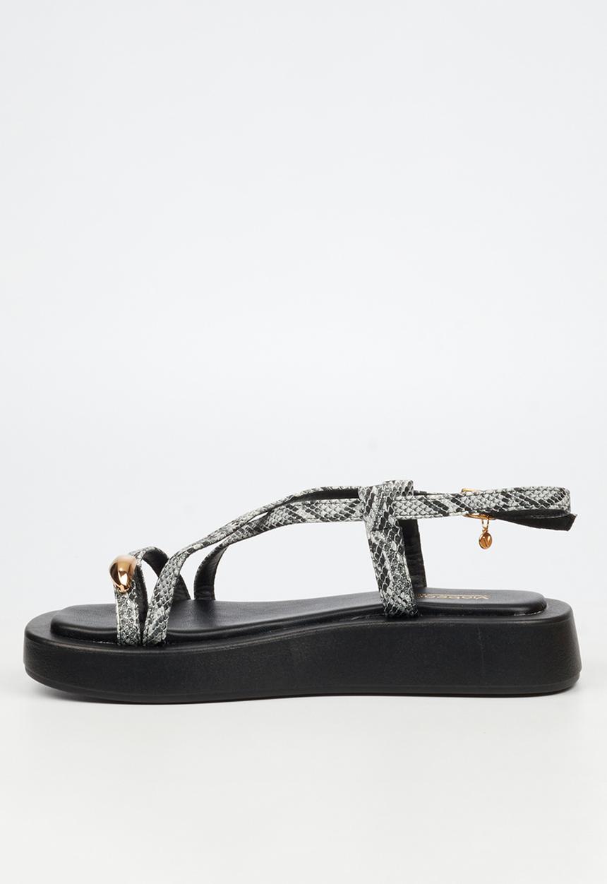 Viabeach - Coconut 23 gold trim thick sandal - snake