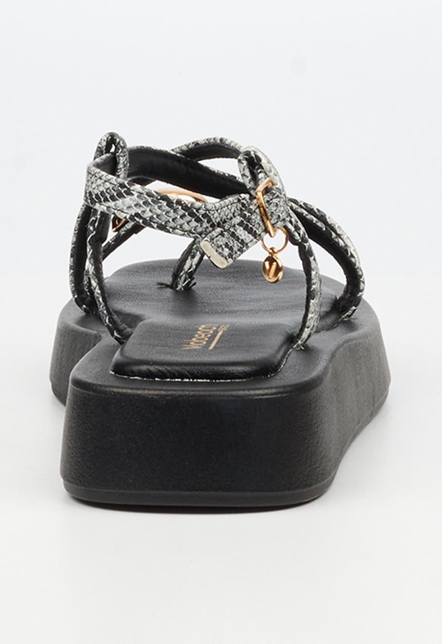 Viabeach - Coconut 23 gold trim thick sandal - snake