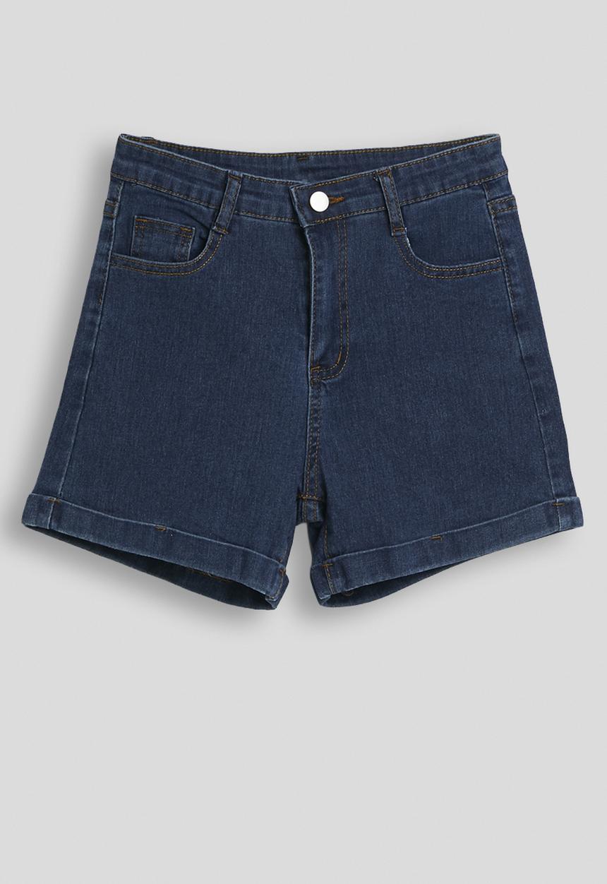 Pop Candy - Rolled cuff shorts - blue