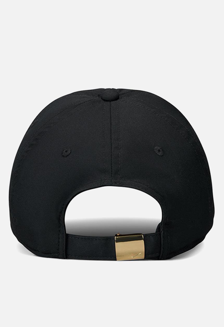 Nike - Nike Dri-Fit Clubunstructured Metal Swoosh Cap - Black/Metallic Gold